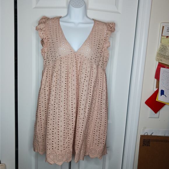 Impressions Sway Into Style Eyelet Romper Dress NWT Size L - Picture 2 of 11